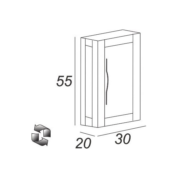 Шкаф подвесной Cezares Tiffany 30 см 54958, Nero grafite - фото 4