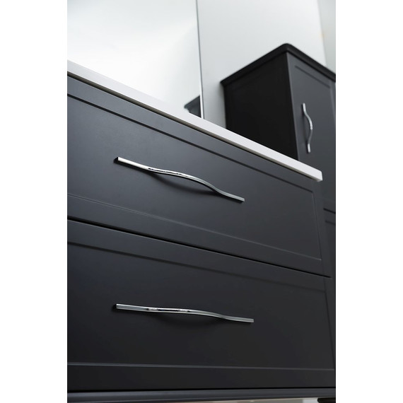 Тумба подвесная с раковиной Cezares Tiffany 75 см 54949, Nero grafite - фото 7