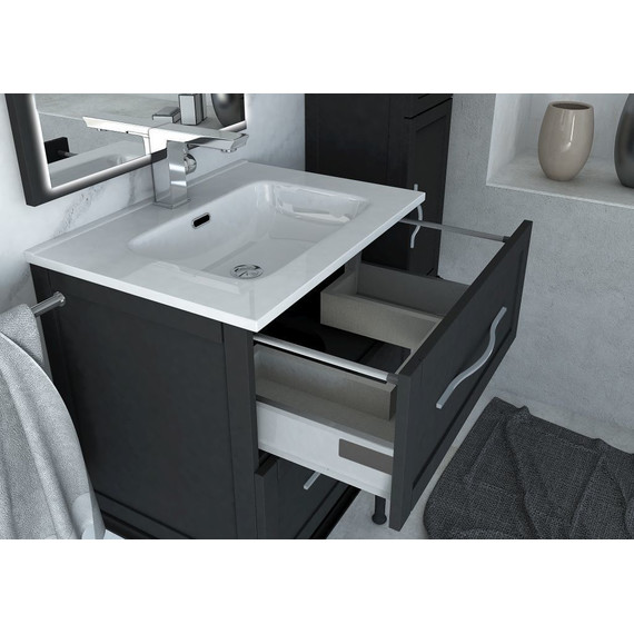 Тумба подвесная с раковиной Cezares Tiffany 75 см 54949, Nero grafite - фото 5