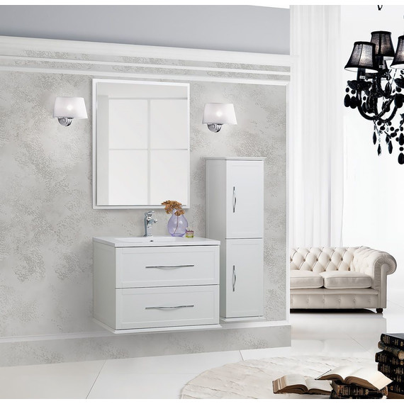 Тумба подвесная с раковиной Cezares Tiffany 75 см 54948, Bianco opaco - фото 2