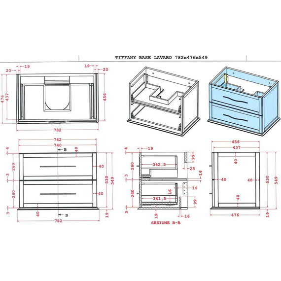 Тумба подвесная с раковиной Cezares Tiffany 75 см 54949, Nero grafite - фото 9