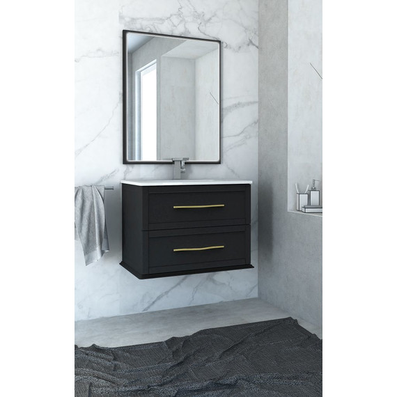 Тумба подвесная с раковиной Cezares Tiffany 75 см 54949, Nero grafite - фото 2