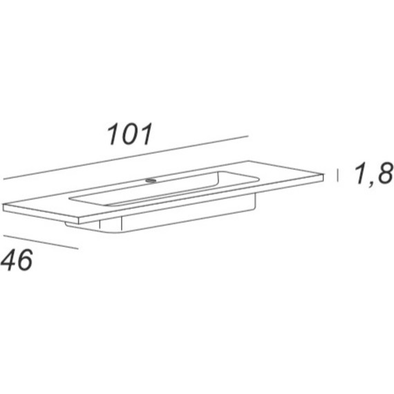 Тумба подвесная с раковиной Cezares Tiffany 100 см 54952, Nero grafite - фото 6