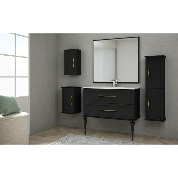 Тумба подвесная с раковиной Cezares Tiffany 100 см 54952, Nero grafite - фото 3