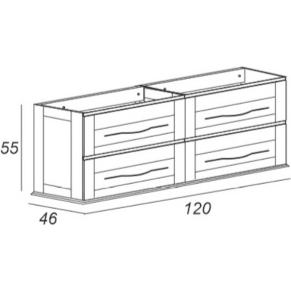 Тумба подвесная с раковиной Cezares Tiffany 120 см 54956, Blu Petrolio - фото 6