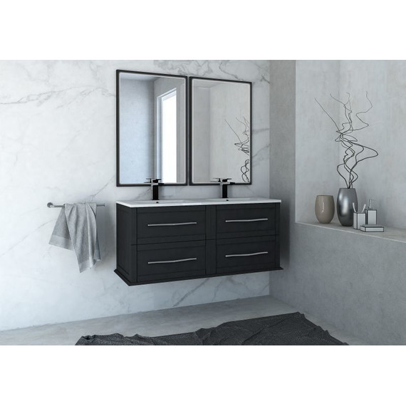 Тумба подвесная с раковиной Cezares Tiffany 120 см 54955, Nero grafite - фото 2