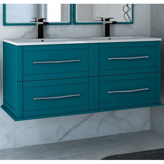 Тумба подвесная с раковиной Cezares Tiffany 120 см 54956, Blu Petrolio - фото 