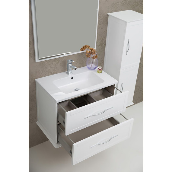 Тумба подвесная с раковиной Cezares Tiffany 75 см 54948, Bianco opaco - фото 5