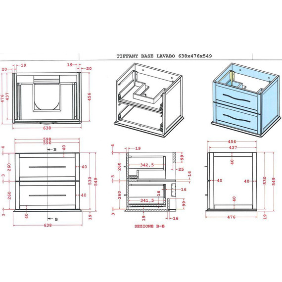 Тумба подвесная с раковиной Cezares Tiffany 60 см 54946, Nero grafite - фото, картинка 8 Тумба подвесная с раковиной Cezares Tiffany 60 см 54946, Nero grafite - фото 8