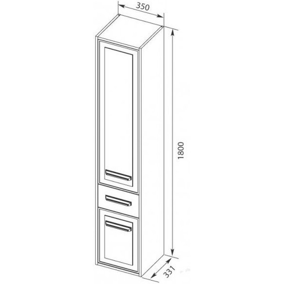 Пенал подвесной Aquanet Остин 35 см 200920, дуб кантербери - фото 4