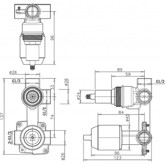 Скрытая часть для смесителя Bravat D982BW-B-ENG - фото 2