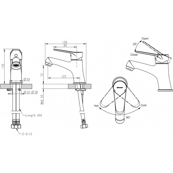 Смеситель для раковины Bravat Emeralda F1135147CP-RUS - фото 4