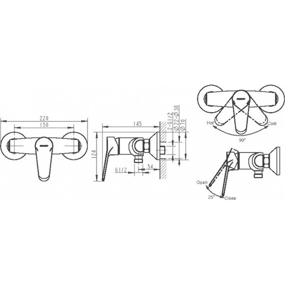 Смеситель для душа Bravat Emeralda F9135147CP-01-RUS - фото 3
