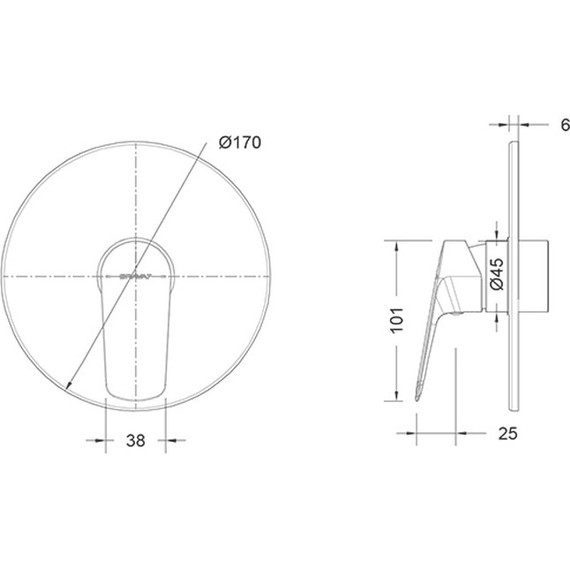 Смеситель для душа Bravat Rhein PB8429564CP-ENG, Цвет производителя: хром - фото 2