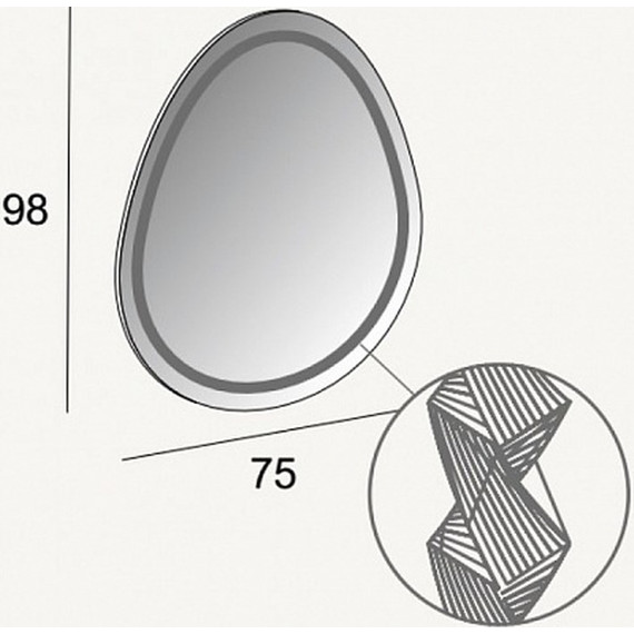 Зеркало Cezares Led 98 см 44777 - фото 4