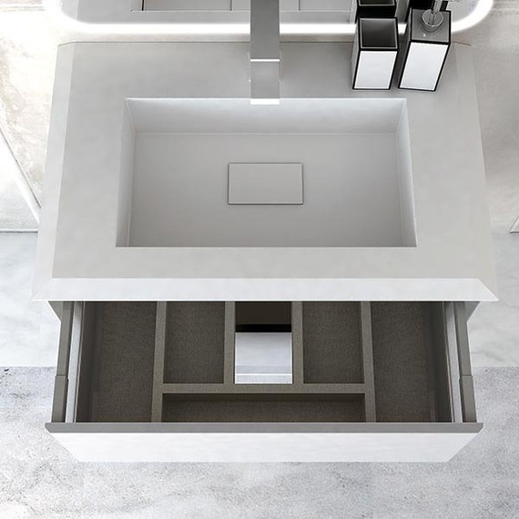 Тумба подвесная с раковиной Cezares Bellagio 70 см 54714, Bianco Opaco - фото 3