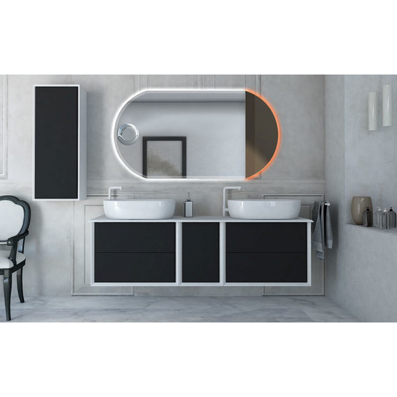 Тумба подвесная с раковиной Cezares Bellagio 70 см 54715, белый/Grafite - фото 3