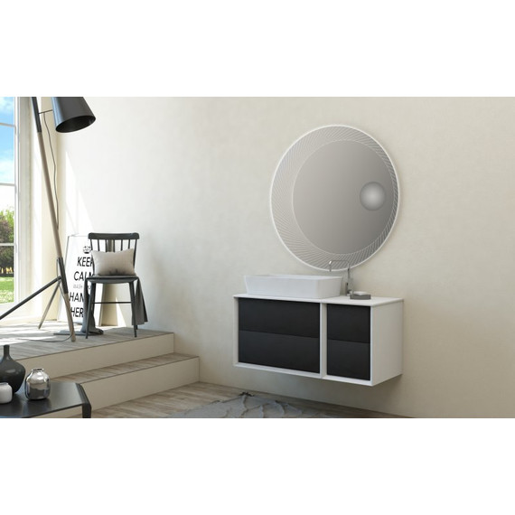 Тумба подвесная с раковиной Cezares Bellagio 70 см 54715, белый/Grafite - фото 5