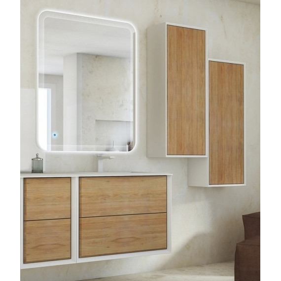 Тумба подвесная с раковиной Cezares Bellagio 70 см 54716, белый/Rovere Tabacco - фото 12