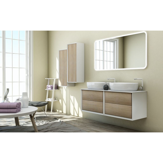 Тумба подвесная с раковиной Cezares Bellagio 70 см 54716, белый/Rovere Tabacco - фото 5