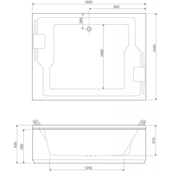 Боковая панель для ванны Cezares Plane Duo 145 см R PLANE_DUO-145-SP-R - фото 3