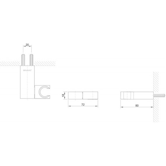 Держатель душевой лейки Bravat P7184BW-ENG, черный - фото 2