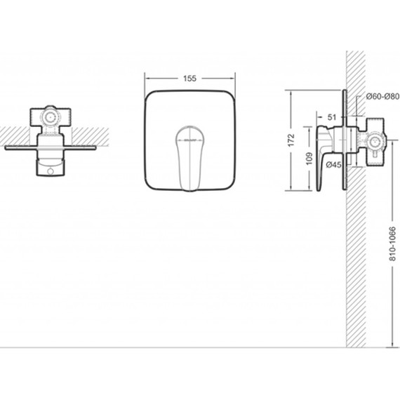 Смеситель для душа Bravat Source Black PB8173218BW-ENG, черный, Цвет производителя: чёрный - фото 2