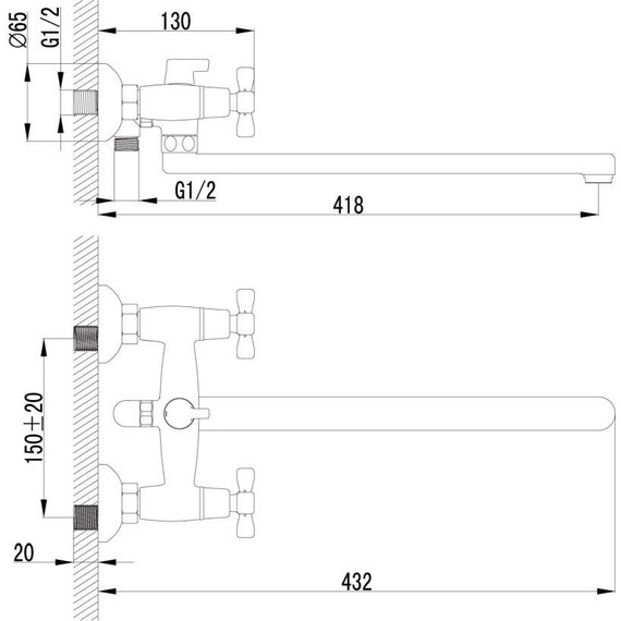 Смеситель для ванны Lemark Benefit LM2512C - фото 6