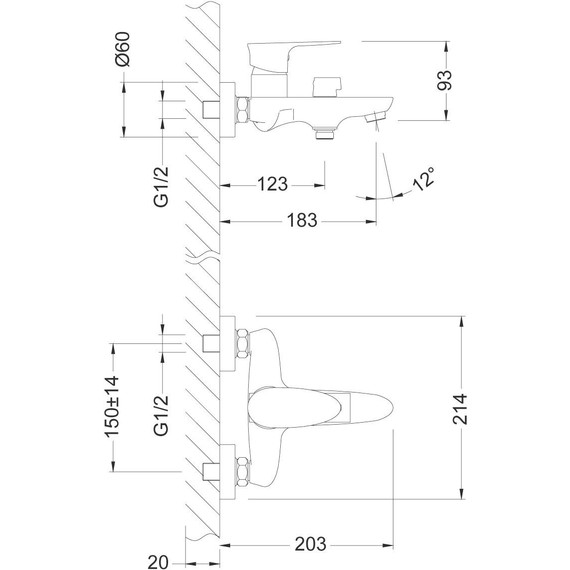 Смеситель для ванны Lemark Nero LM0214C - фото 8