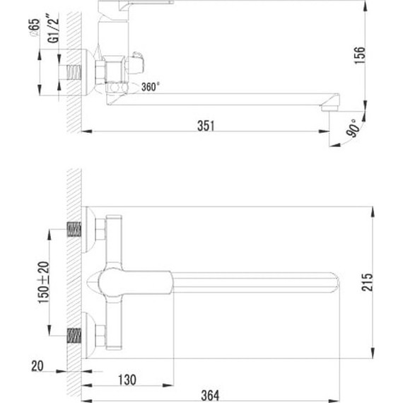 Смеситель для ванны Lemark plus Grace LM1551C - фото 6