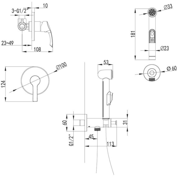 Набор для гигиенического душа Lemark plus Strike LM1119C - фото 2