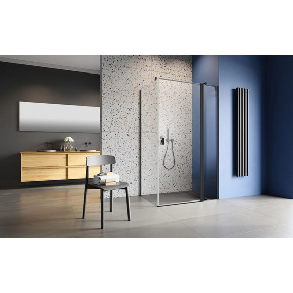 Душевое ограждение Radaway Nes 8 Black KDJ II 110x100 см R (стекло 8 мм), черный/прозрачное - фото 2