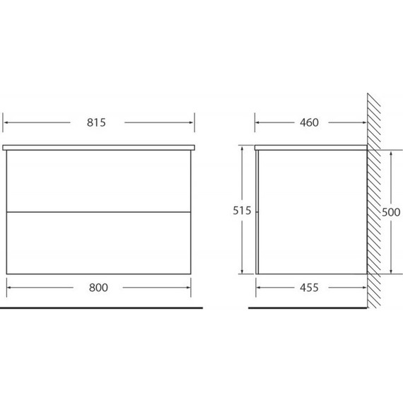 Тумба подвесная со столешницей BelBagno ETNA-800-2C-SO-BL-P 80 см, Bianco Lucido/Stone - фото 3