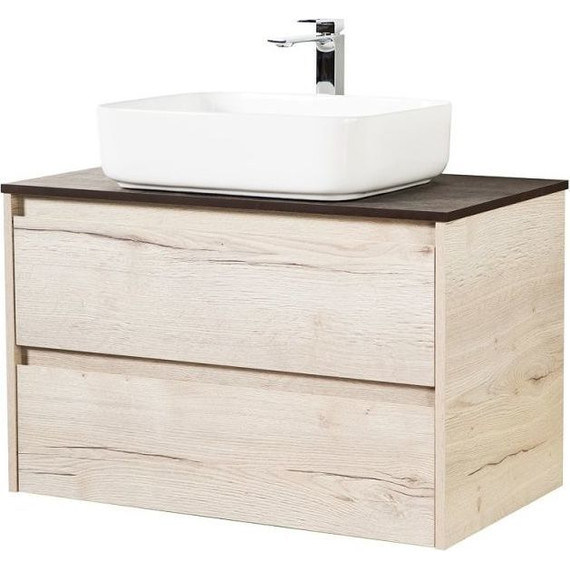 Тумба подвесная со столешницей BelBagno KRAFT-1000-2C-SO-RGB 100 см, Rovere Galifax Bianco/Stone - фото 