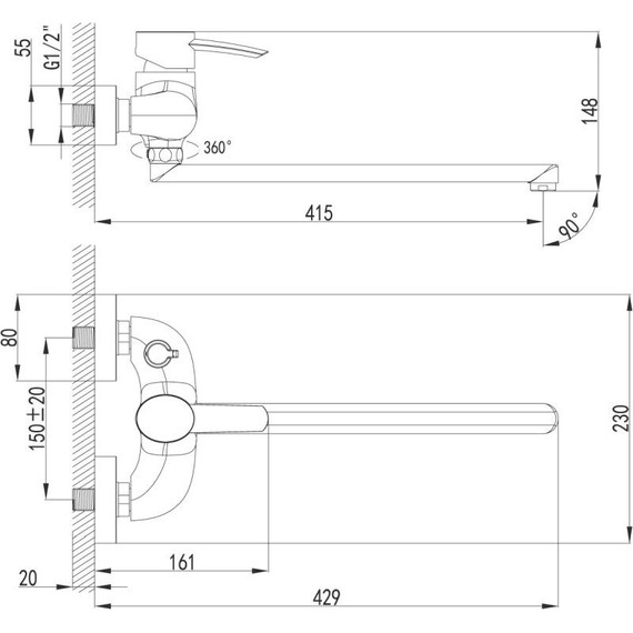 Смеситель для ванны Lemark Atlantiss LM3217C - фото, картинка 6 Смеситель для ванны Lemark Atlantiss LM3217C - фото 6