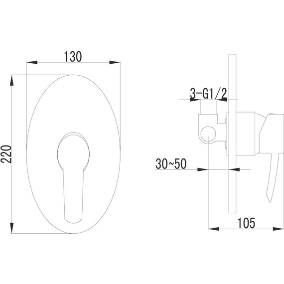 Смеситель для душа Lemark Atlantiss LM3223C - фото 2