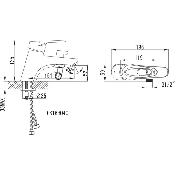 Смеситель для ванны Lemark Luna LM4115C - фото, картинка 2 Смеситель для ванны Lemark Luna LM4115C - фото 2