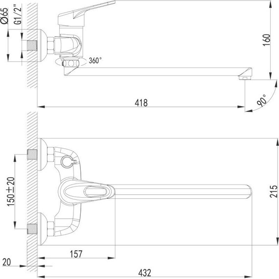 Смеситель для ванны Lemark Luna LM4117C - фото 2