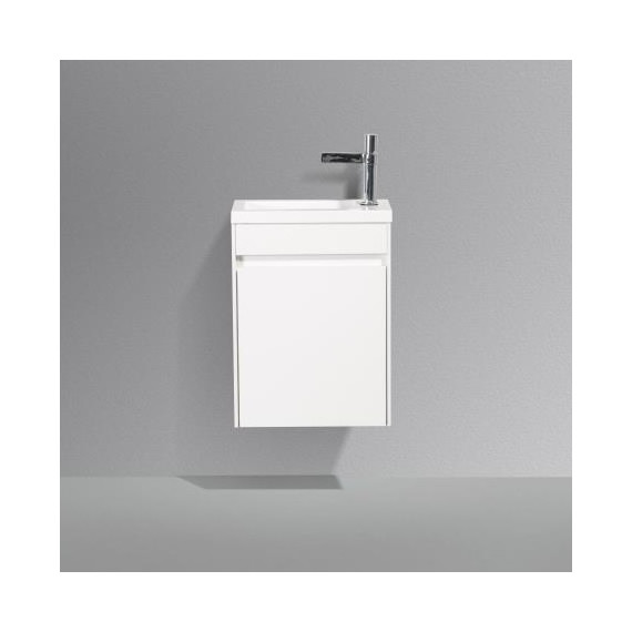 Тумба подвесная с раковиной BelBagno 46 см PIETRA MINI-460-1A-SO-BL-R, белый - фото 