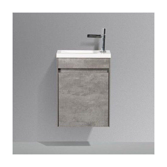 Тумба подвесная с раковиной BelBagno 46 см PIETRA MINI-460-1A-SO-SCM-L, цемент - фото 