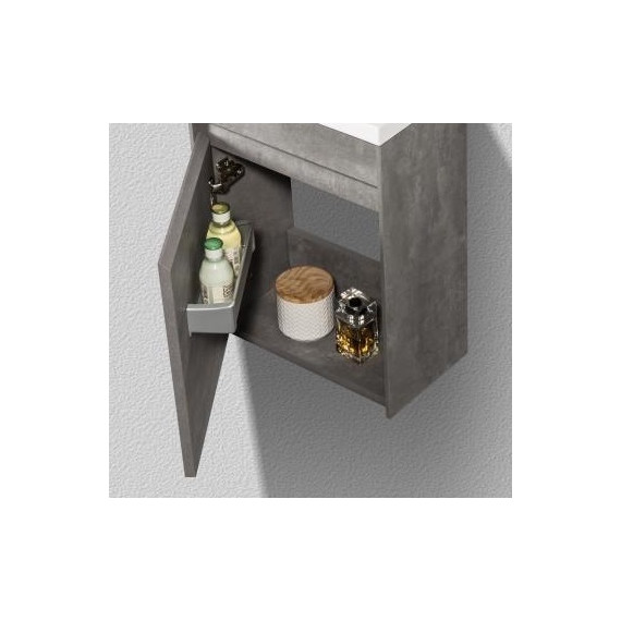 Тумба подвесная с раковиной BelBagno 46 см PIETRA MINI-460-1A-SO-SCM-L, цемент - фото, картинка 3 Тумба подвесная с раковиной BelBagno 46 см PIETRA MINI-460-1A-SO-SCM-L, цемент - фото 3