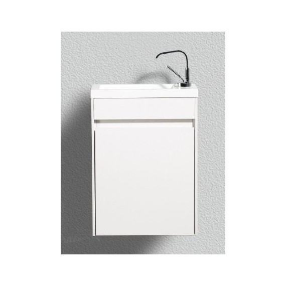 Тумба подвесная с раковиной BelBagno 40 см PIETRA MINI-400-1A-SO-BL-L, белый - фото 