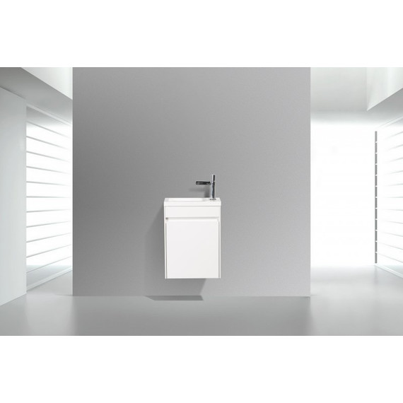 Тумба подвесная с раковиной BelBagno 40 см PIETRA MINI-400-1A-SO-BL-R, белый - фото 3