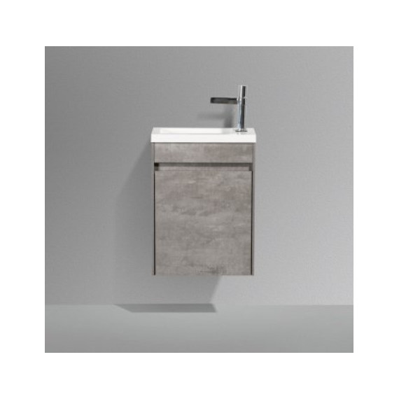 Тумба подвесная с раковиной BelBagno 40 см PIETRA MINI-400-1A-SO-SCM-R, цемент - фото 