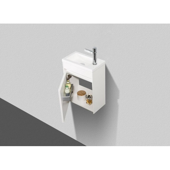 Тумба подвесная с раковиной BelBagno 40 см PIETRA MINI-400-1A-SO-BL-L, белый - фото 7