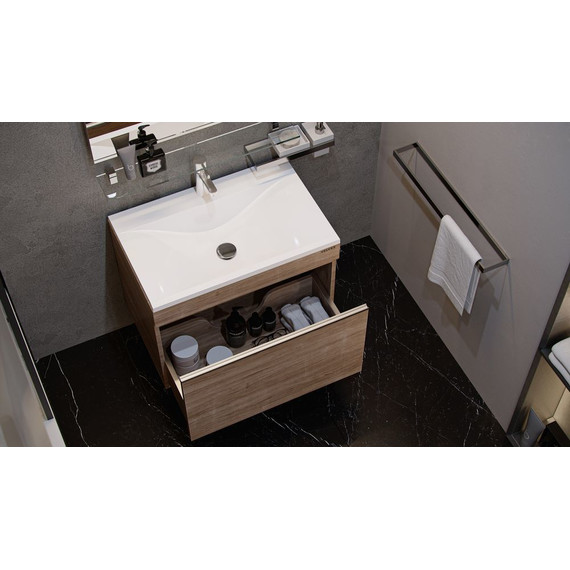 Тумба подвесная с раковиной Velvex Pulsus 70 см tpPUL.70-25, дуб сонома - фото, картинка 4 Тумба подвесная с раковиной Velvex Pulsus 70 см tpPUL.70-25, дуб сонома - фото 4