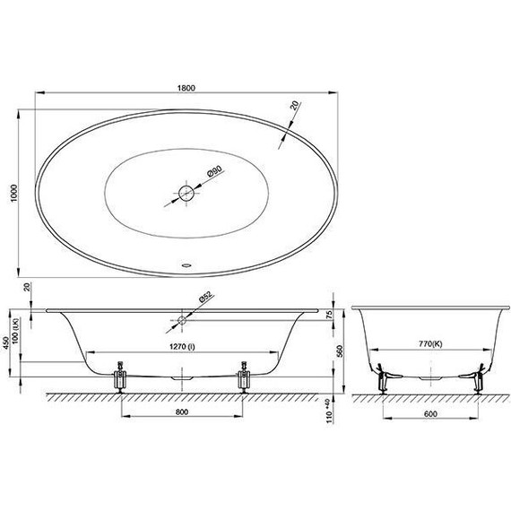 Ванна cтальная Bette Eve Oval 180х100 см 6043-000 PLUS - фото, картинка 4 Ванна cтальная Bette Eve Oval 180х100 см 6043-000 PLUS - фото 4
