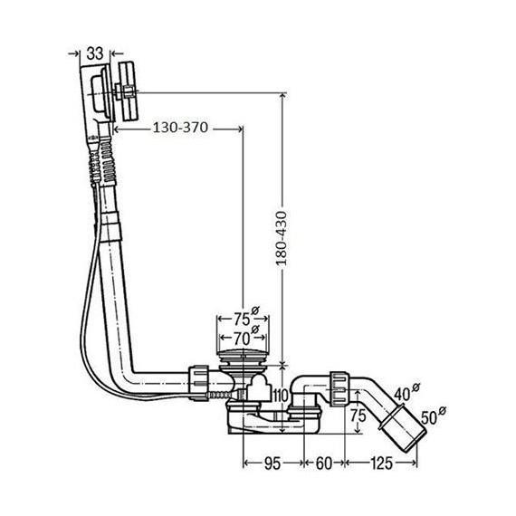 Сифон для ванны Bette Multiplex M5 B602-000 (удлиненный) - фото 2