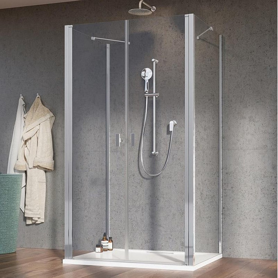 Душевое ограждение Radaway Nes 8 DWD+2S 120x90 см (стекло 8 мм), хром/прозрачное - фото 