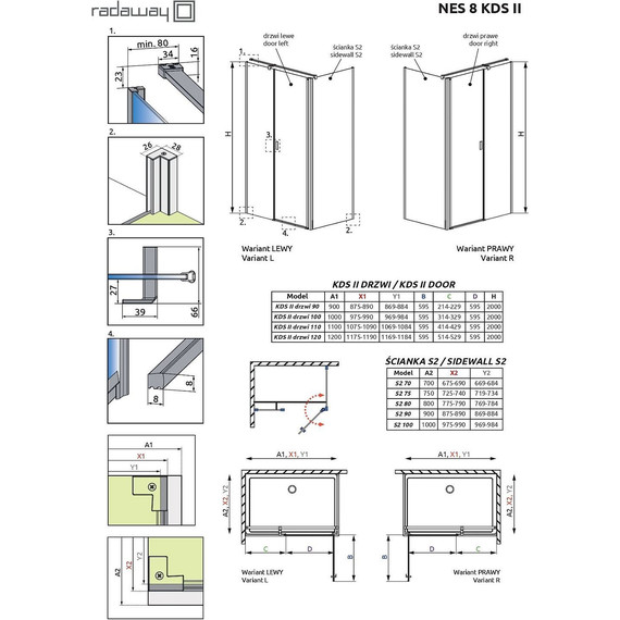 Душевое ограждение Radaway Nes 8 KDS II 120x75 см R (стекло 8 мм), хром/прозрачное - фото 7
